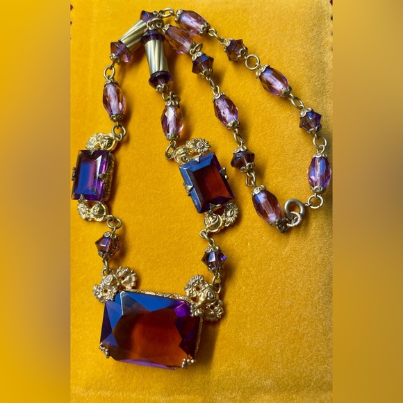 Antique Czech Glass Necklace - Picture 3 of 14
